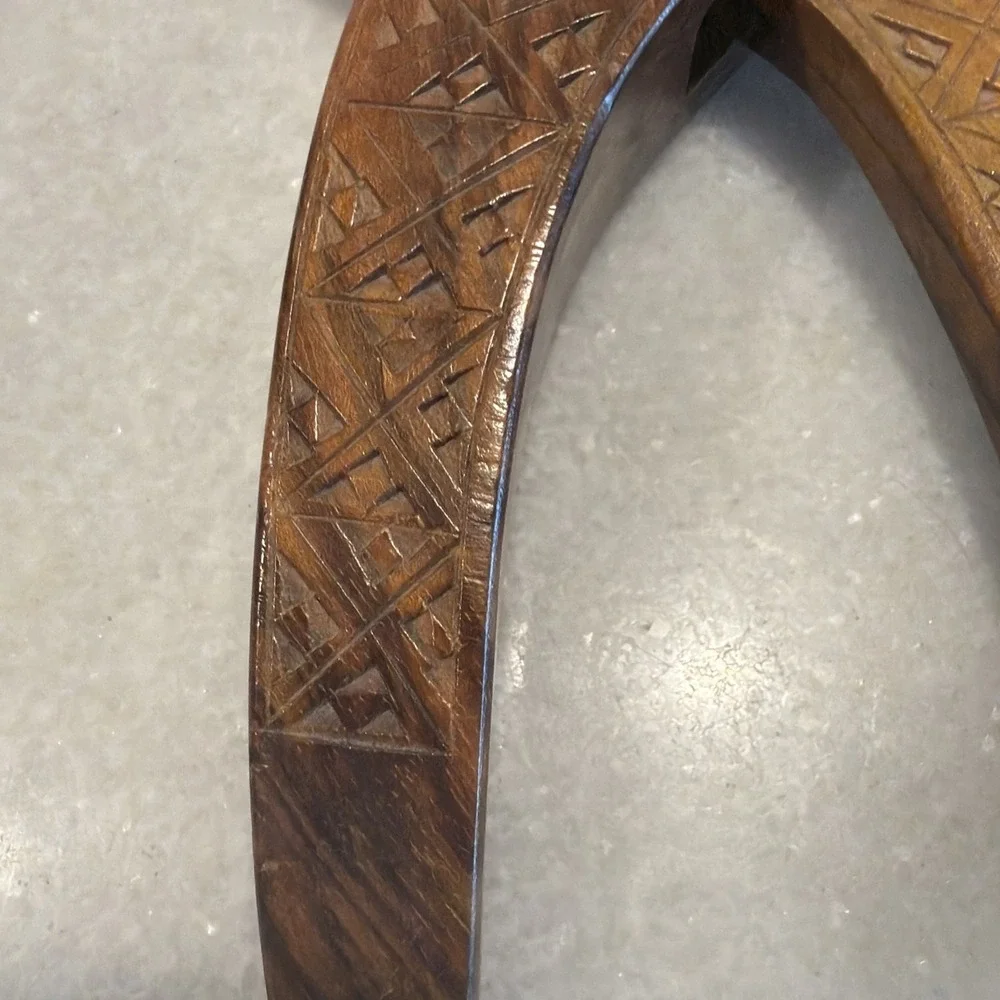 Vintage Folk Art Wood Carved Nut Cracker With Carved Wood Bowl GW994